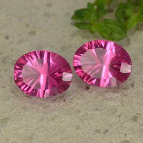 Pedras preciosas de Topázio Místico Rosa escuro natural de 4.41 ct, Corte Oval, VS