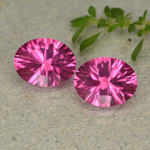 Pedras preciosas de Topázio Místico Rosa escuro natural de 4,43 ct, Corte Oval, VVS-VS
