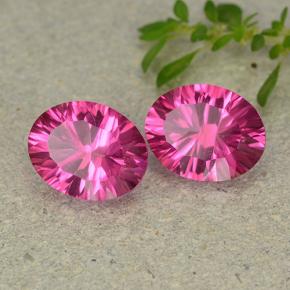 Pedras preciosas de Topázio Místico Rosa escuro natural de 4,43 ct, Corte Oval, VVS-VS
