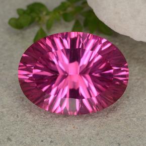 Topázio Místico Rosa Arroxeado Natural 10,52ct, Corte Oval, VVS-VS