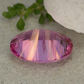 Topázio Místico Rosa Arroxeado Natural 10,52ct, Corte Oval, VVS-VS