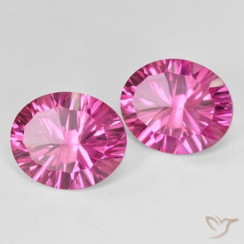 Pedras preciosas de Topázio Místico Rosa quente natural de 10.74 ct, oval, VVS-VS