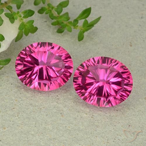 Pedras preciosas de topázio místico rosa natural de 10,01 ct, corte oval, VVS-VS