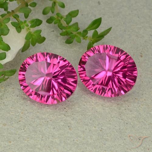 Pedras preciosas de topázio místico rosa natural de 10,01 ct, corte oval, VVS-VS