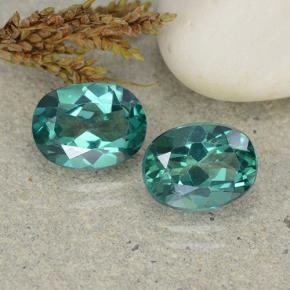 Pedras preciosas de topázio místico azul-verde natural de 3,26 ct, corte oval, VVS-VS