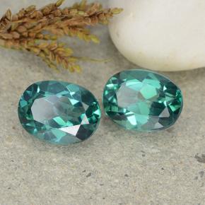 Pedras preciosas de topázio místico azul-verde natural de 3,26 ct, corte oval, VVS-VS