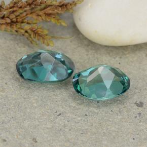 Pedras preciosas de topázio místico azul-verde natural de 3,26 ct, corte oval, VVS-VS