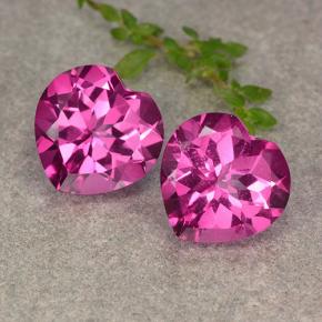 Pedras preciosas de Topázio Místico Magenta Profundo natural de 10.56 ct, Formato de coração, VVS-VS
