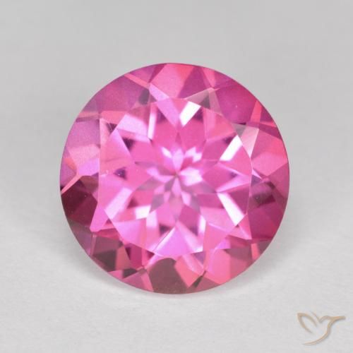 Topázio Místico Magenta Profundo Natural 4.05ct, Redondo, VVS-VS