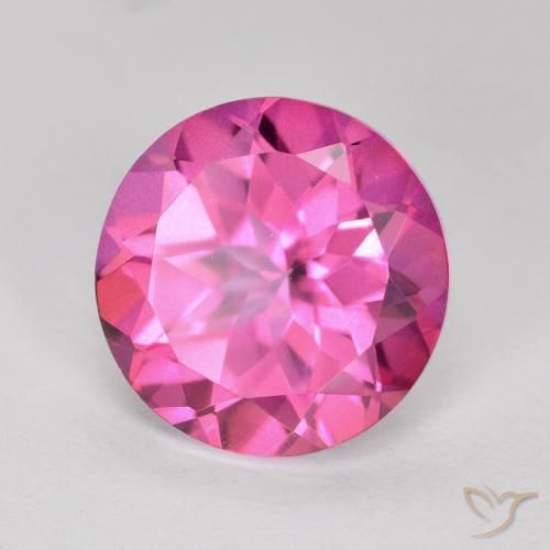 Topázio Místico Magenta Profundo Natural 4.05ct, Redondo, VVS-VS