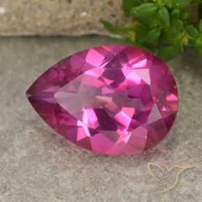 Topázio Místico Rosa escuro Natural 6.03ct, Formato de pêra, VVS-VS