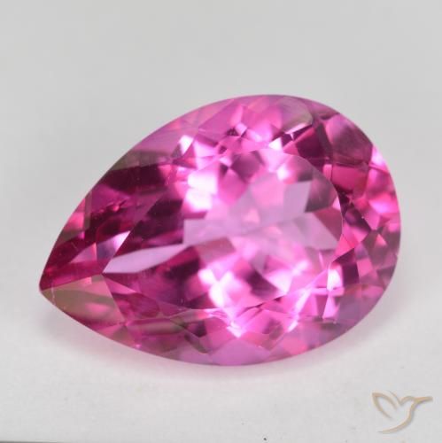 Topázio Místico Rosa quente Natural 7.00ct, Formato de pêra, VVS-VS