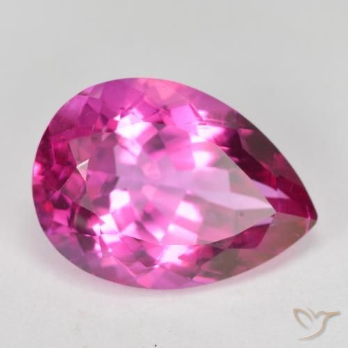 Topázio Místico Rosa quente Natural 7.00ct, Formato de pêra, VVS-VS