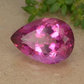 Topázio Místico Rosa quente Natural 6.77ct, Formato de pêra, VVS-VS