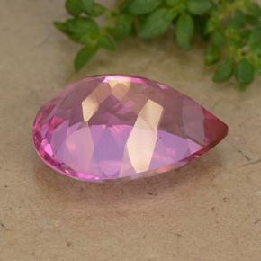 Topázio Místico Rosa quente Natural 6.77ct, Formato de pêra, VVS-VS