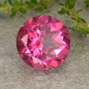 Topázio místico magenta profundo natural 4,36ct, corte redondo, VVS-VS