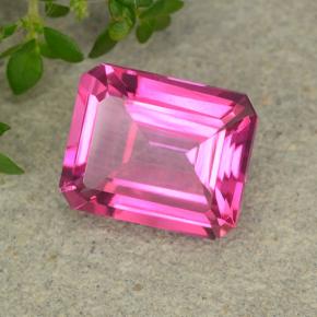 Topázio Místico Rosa escuro Natural 3,74ct, Corte Esmeralda, VVS