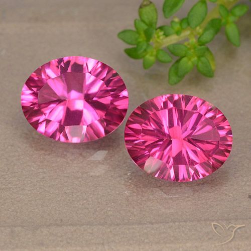 Pedras preciosas de topázio místico rosa natural de 5,93 ct, corte oval, VVS-VS