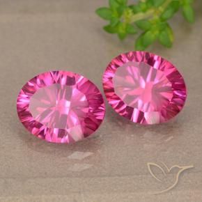 Pedras preciosas de topázio místico rosa natural de 5,93 ct, corte oval, VVS-VS