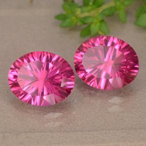Pedras preciosas de Topázio Místico Rosa escuro natural de 6.23 ct, Corte Oval, VS