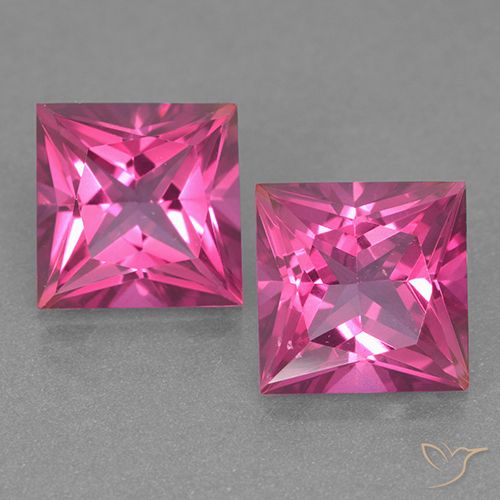 Pedras preciosas de Topázio Místico Rosa quente natural de 12.94 ct, Quadrado, VVS-VS