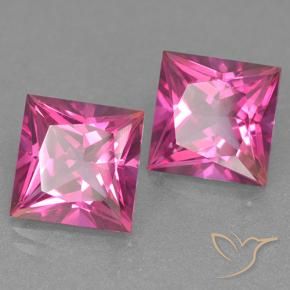 Pedras preciosas de Topázio Místico Rosa quente natural de 12.94 ct, Quadrado, VVS-VS