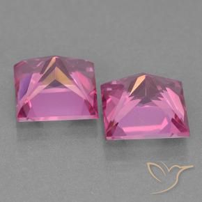 Pedras preciosas de Topázio Místico Rosa quente natural de 12.94 ct, Quadrado, VVS-VS