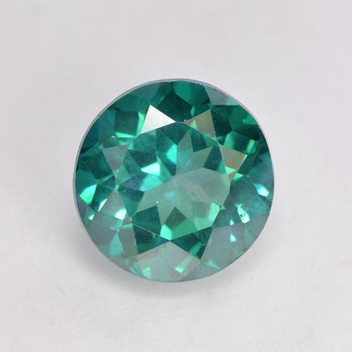 Topázio Místico verde-azulado Natural 3,06ct, Corte Redondo, VS