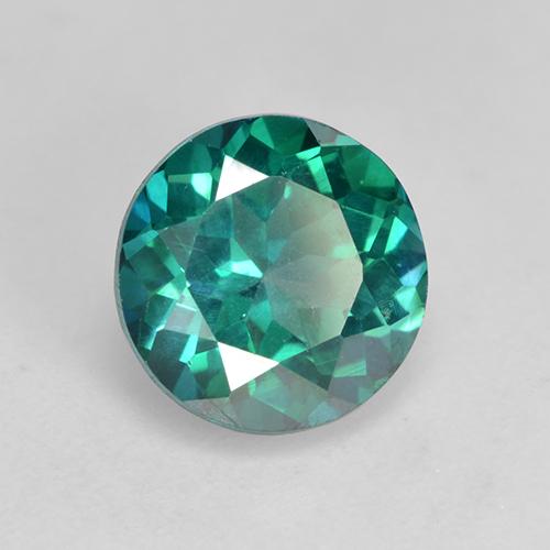 Topázio Místico verde-azulado Natural 3,06ct, Corte Redondo, VS