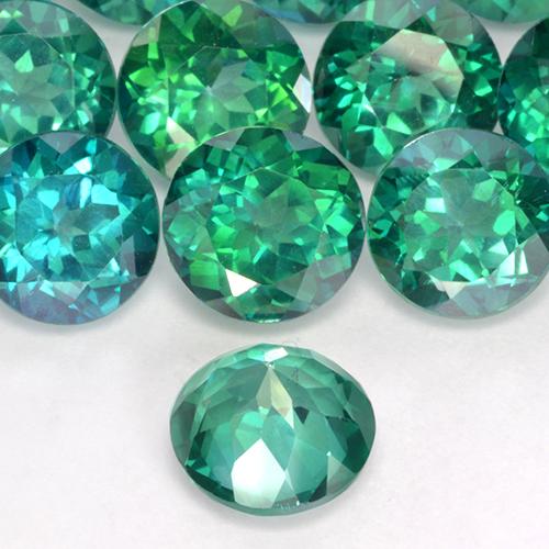 Pedras preciosas de Topázio Místico verde-azulado natural de 6.57 ct, Corte Redondo, VS-SI