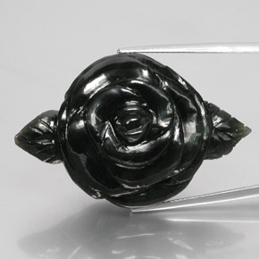 Jade nefrita preto natural 63,61ct, forma extravagante, opaco
