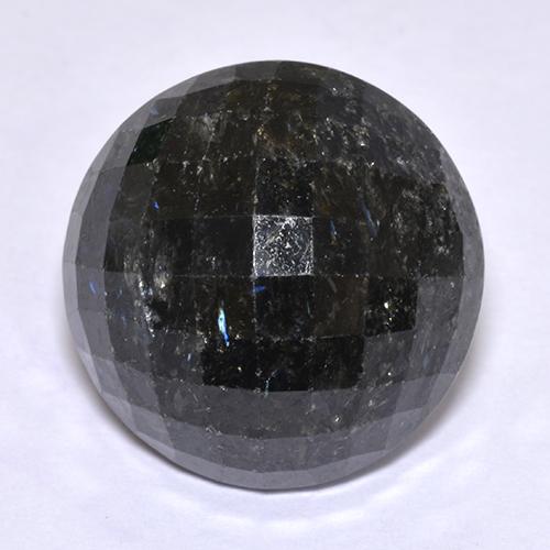 Nuummita preto natural 18,97ct, corte redondo, opaco