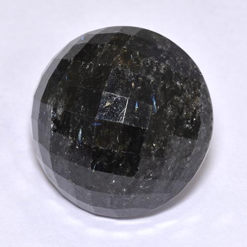 Nuummita preto natural 18,97ct, corte redondo, opaco