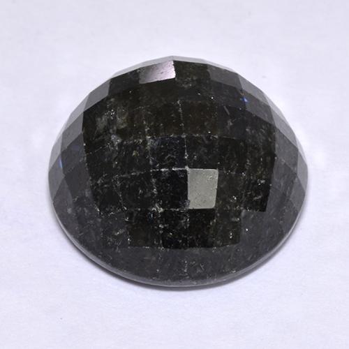 Nuummita preto natural 18,97ct, corte redondo, opaco