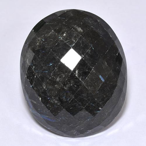Nuummita preto natural 29,81ct, corte oval, opaco