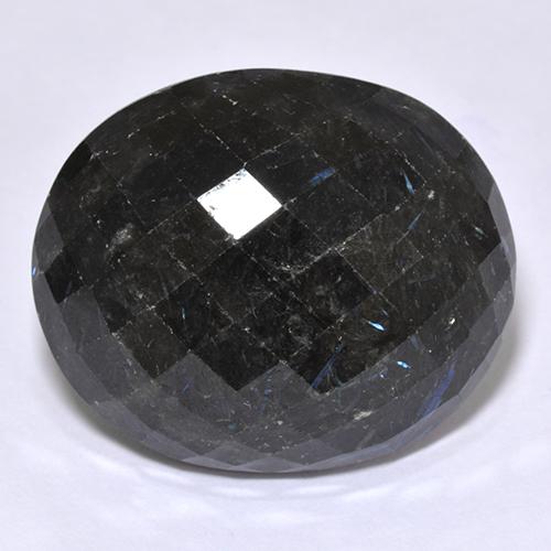 Nuummita preto natural 29,81ct, corte oval, opaco