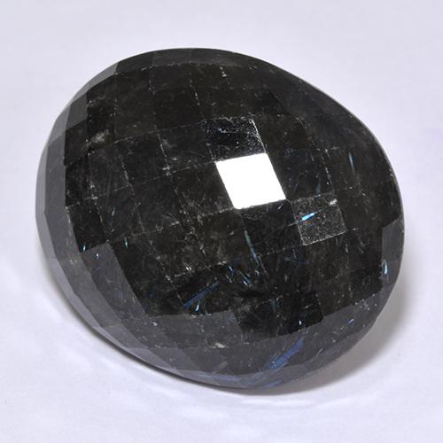 Nuummita preto natural 29,81ct, corte oval, opaco
