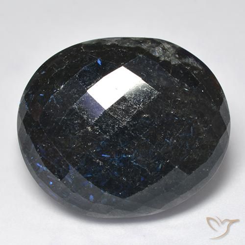 Nuummite Preto com brilho azul Natural 39.37ct, oval, Opaco
