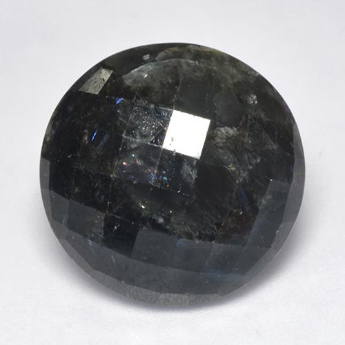 Nuummita preto natural 15,30ct, corte redondo, opaco