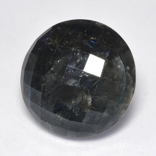 Nuummita preto natural 15,30ct, corte redondo, opaco