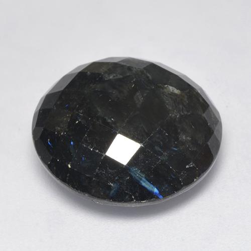 Nuummita preto natural 15,30ct, corte redondo, opaco