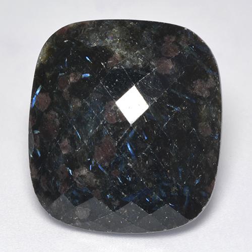 Nuummita preto natural 27,53ct, almofada cortada, opaco