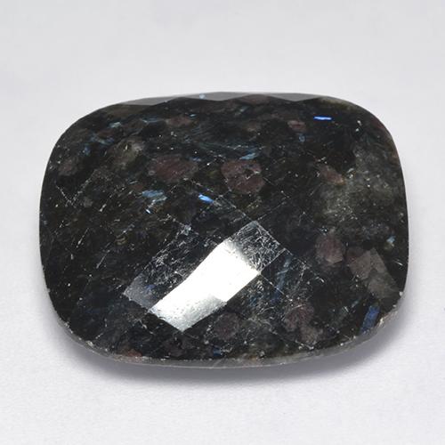 Nuummita preto natural 27,53ct, almofada cortada, opaco