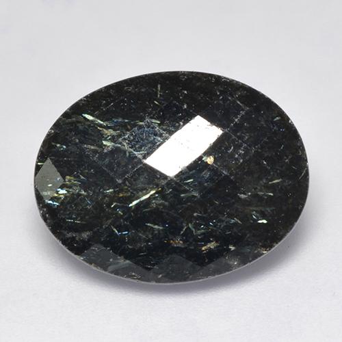 Nuummita preto natural 15,94ct, corte oval, opaco
