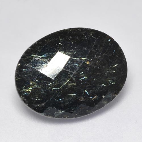 Nuummita preto natural 15,94ct, corte oval, opaco