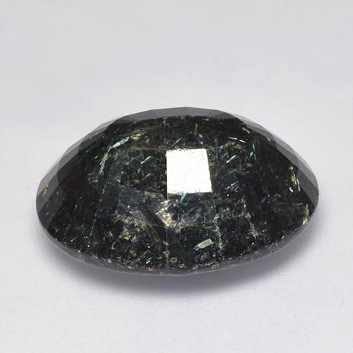 Nuummita preto natural 15,94ct, corte oval, opaco