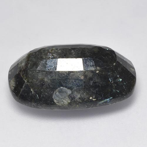 Nuummite Preto com brilho azul Natural 16.10ct, Almofada cortada, Opaco