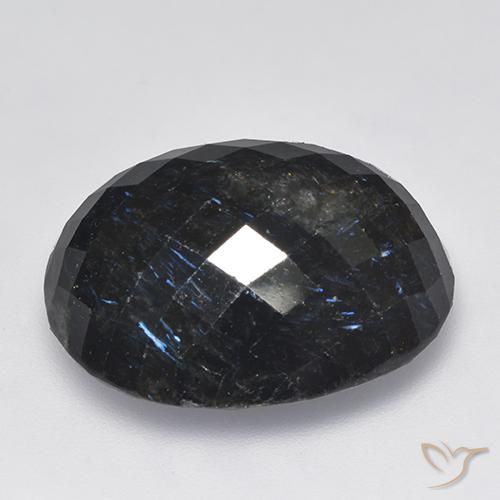 Nuummite Preto com brilho azul Natural 27.57ct, oval, Opaco