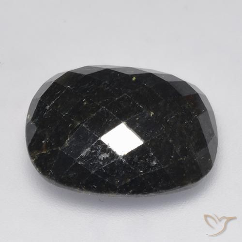 Nuummite Preto com brilho azul Natural 13.34ct, Almofada, Opaco