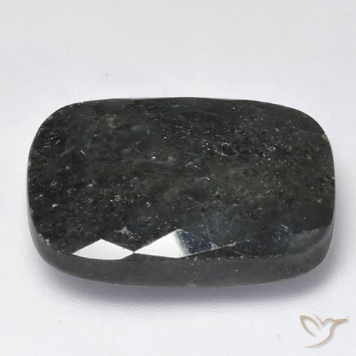 Nuummite Preto com brilho azul Natural 19.25ct, Almofada, Opaco